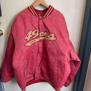 San Francisco 49ers Vintage Red Reebok Satin Jacket